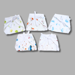 NAPPY 5 PIECES COMBO(folded)-( carrot bunny and blue whale)