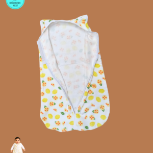 Yellow lemon sleeping bag with open zip
