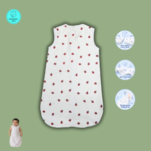 Red Lady Bug printed Jabla with muslin Fabric. Suitable for babies