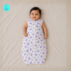 Baby wearing Muslin Sleeping bag with butterfly design